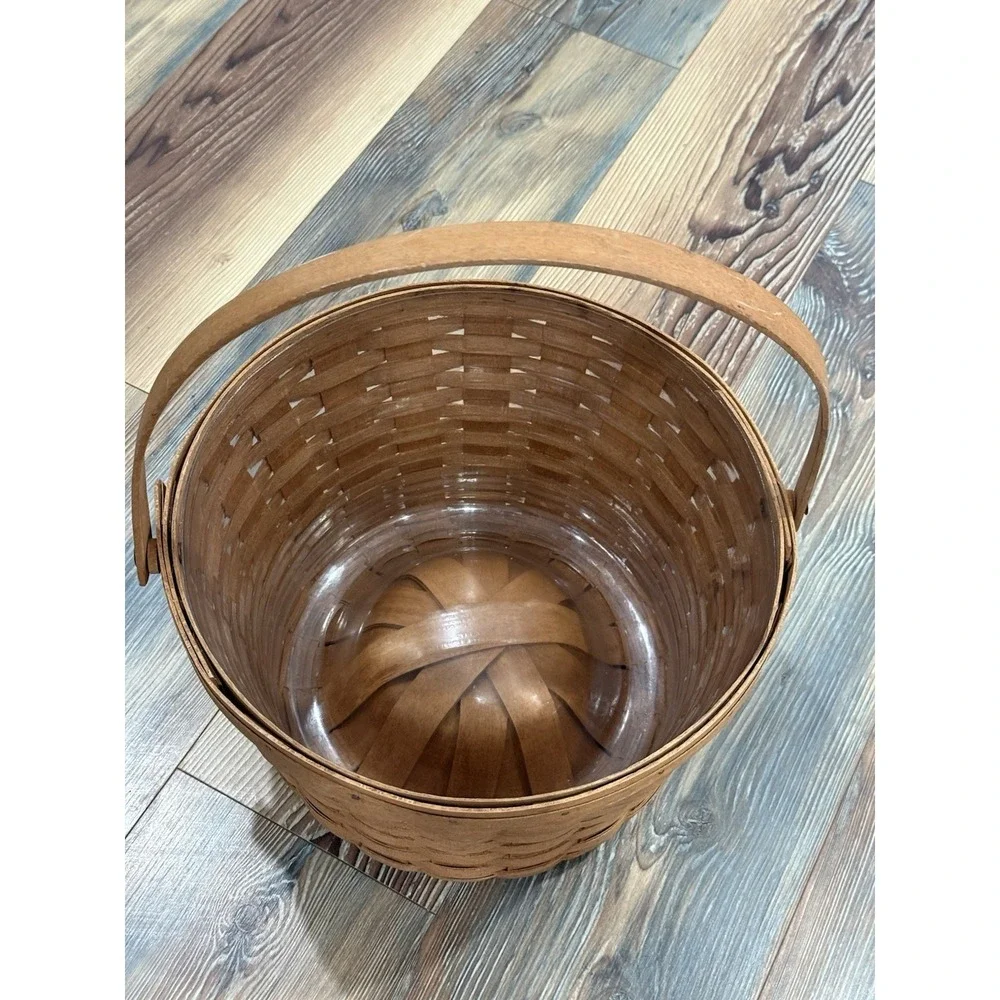 1989 Longaberger Basket with Handle &Protector  8 3/4 Tall 13 1/2 Wide